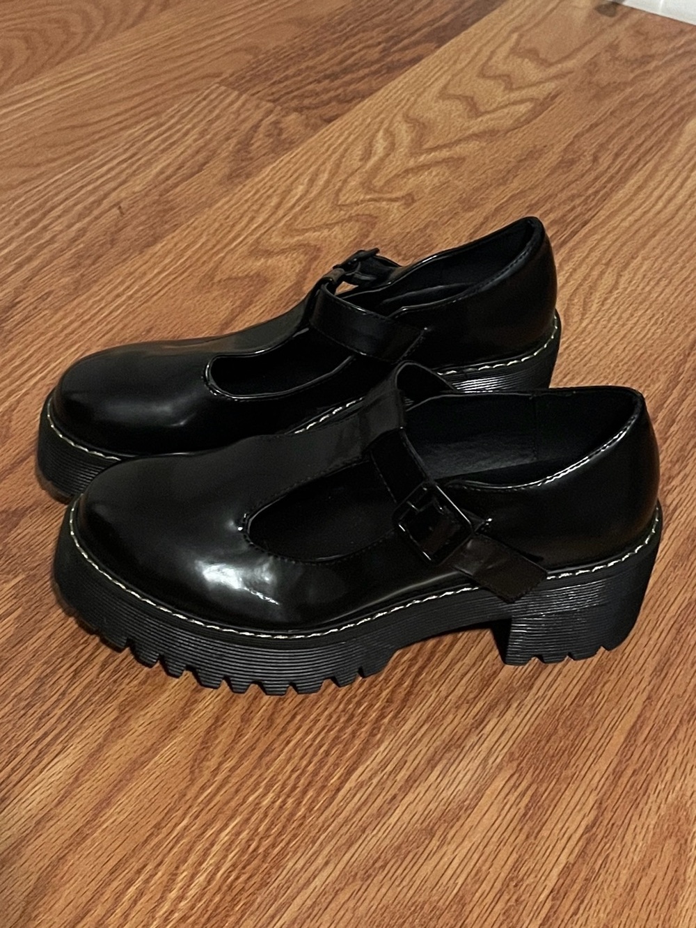 Madden Girl Black Patent Mary Jane Platform Clogs